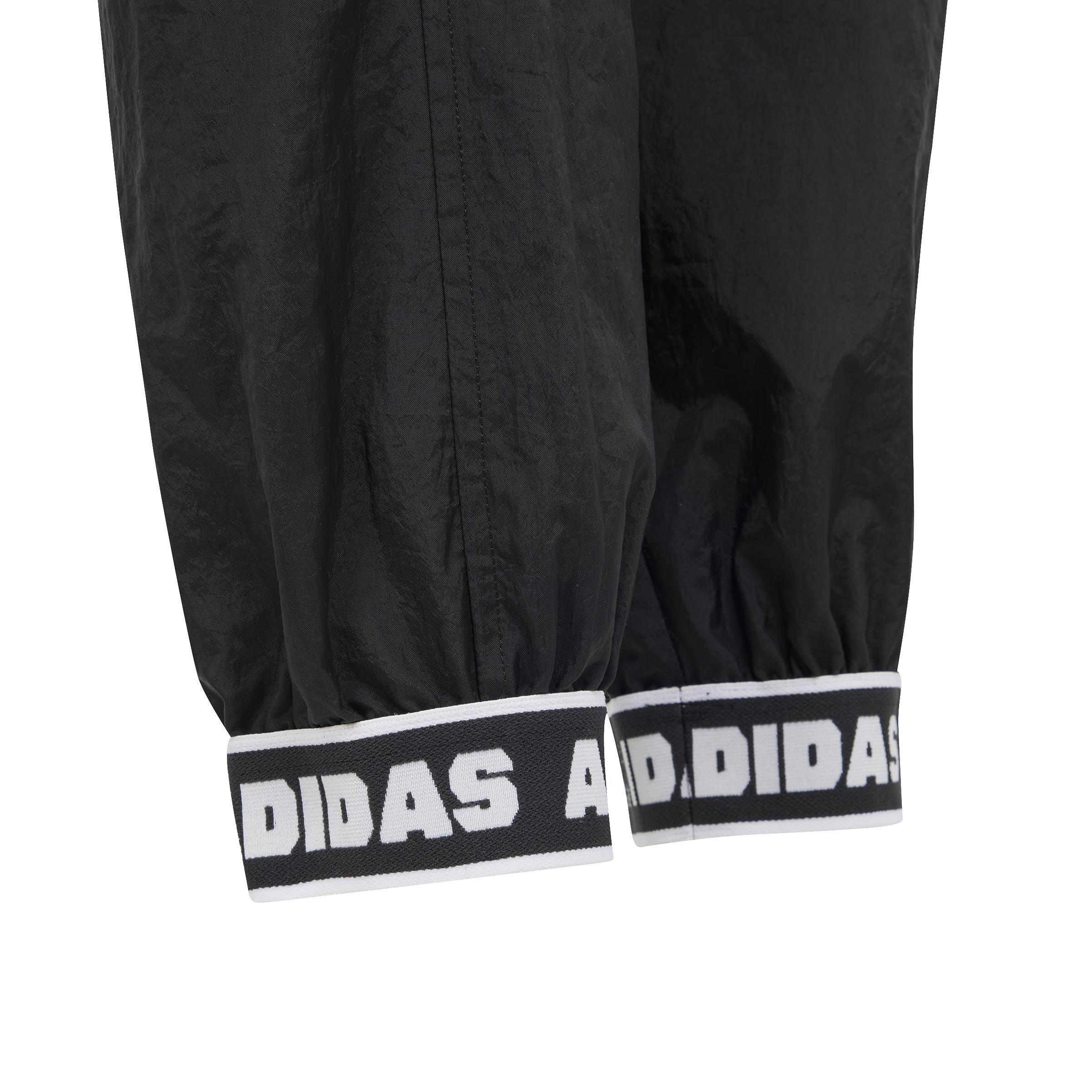 Unisex Kids Dance Woven Cargo Tracksuit Bottoms, Black, A901_ONE, large image number 4