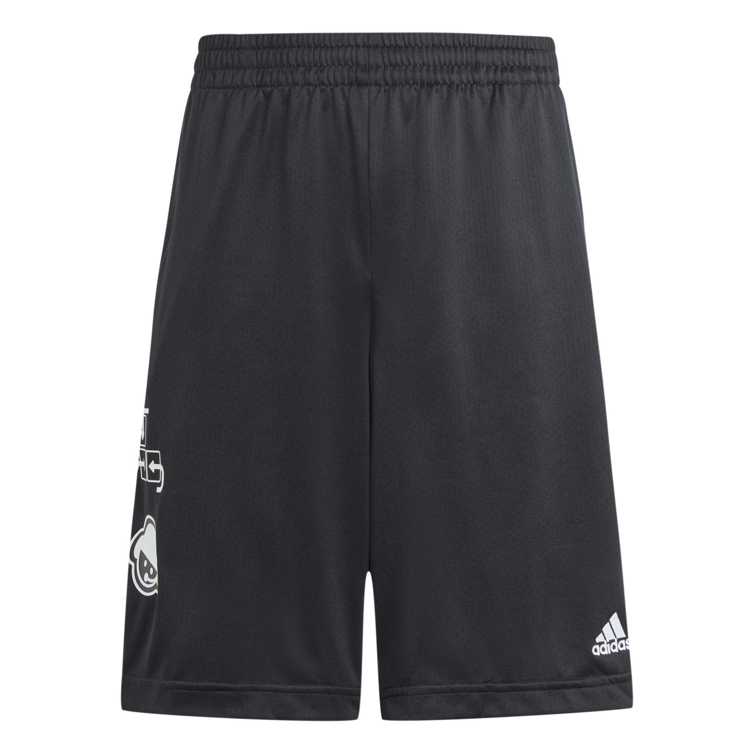 Unisex Kids Brand Love Mesh Shorts, Black, A901_ONE, large image number 0
