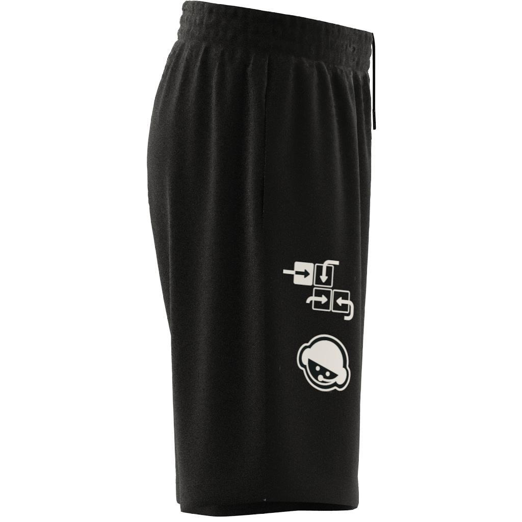 Unisex Kids Brand Love Mesh Shorts, Black, A901_ONE, large image number 8