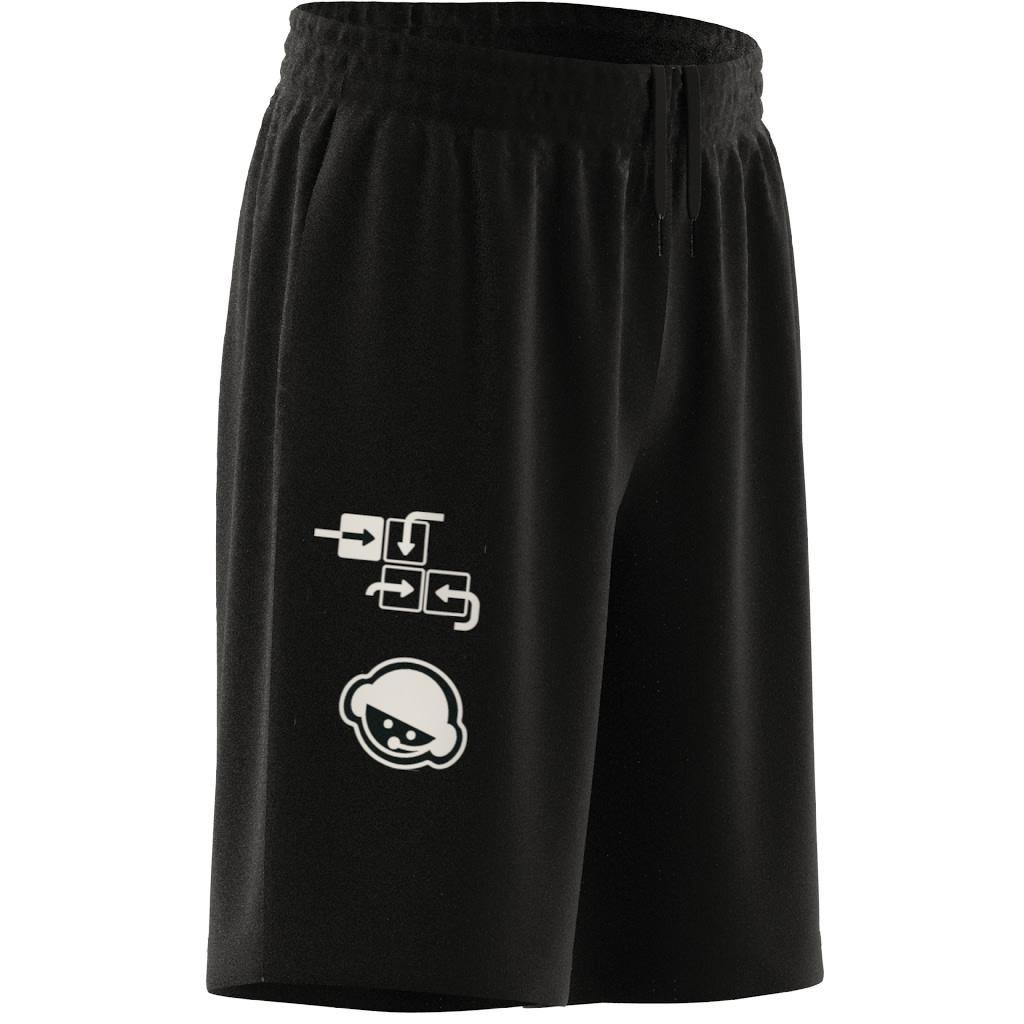 Unisex Kids Brand Love Mesh Shorts, Black, A901_ONE, large image number 11