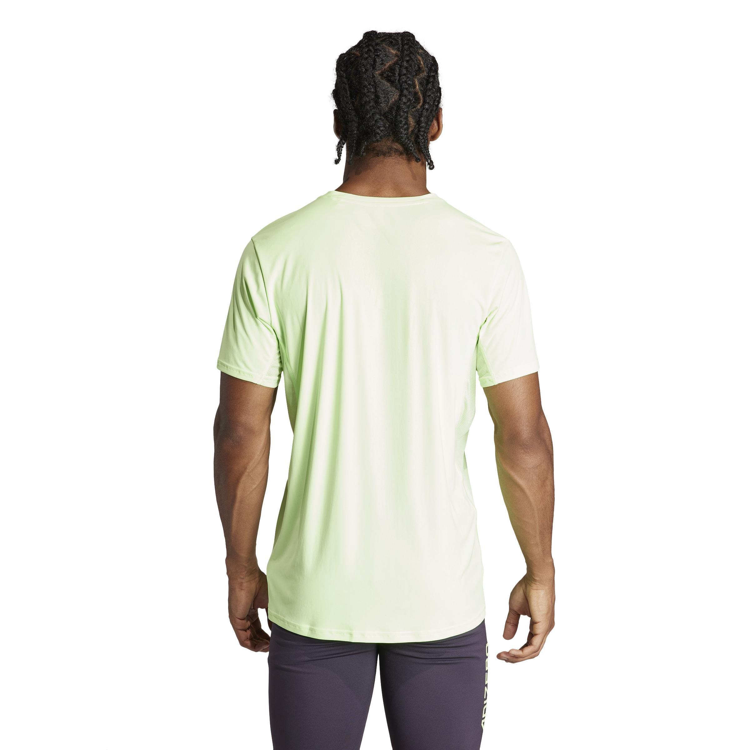 Adizero Essentials Running T-Shirt, Green, A901_ONE, large image number 4