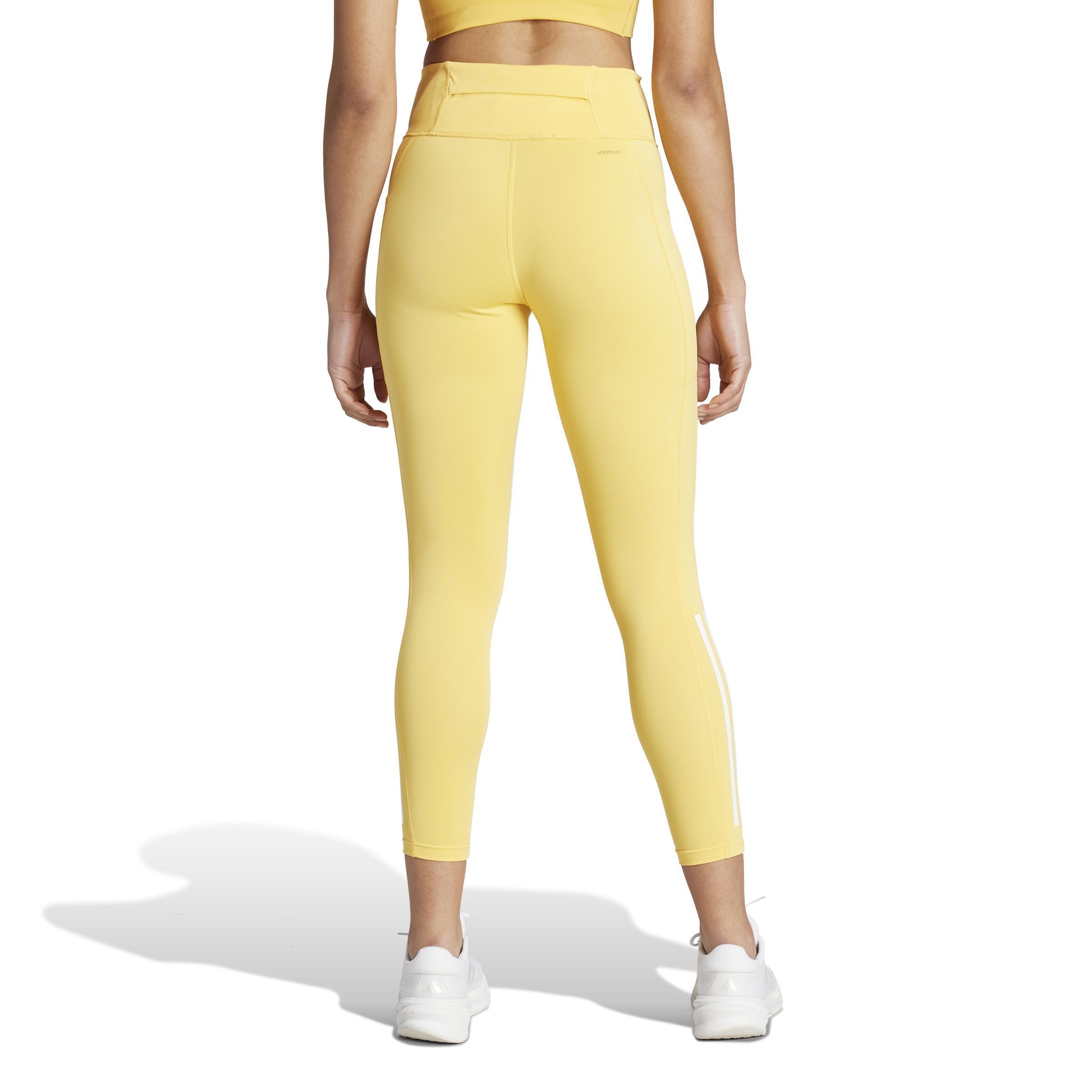 Daily Run 3-Stripes 7/8 Leggings, Yellow, A901_ONE, large image number 3