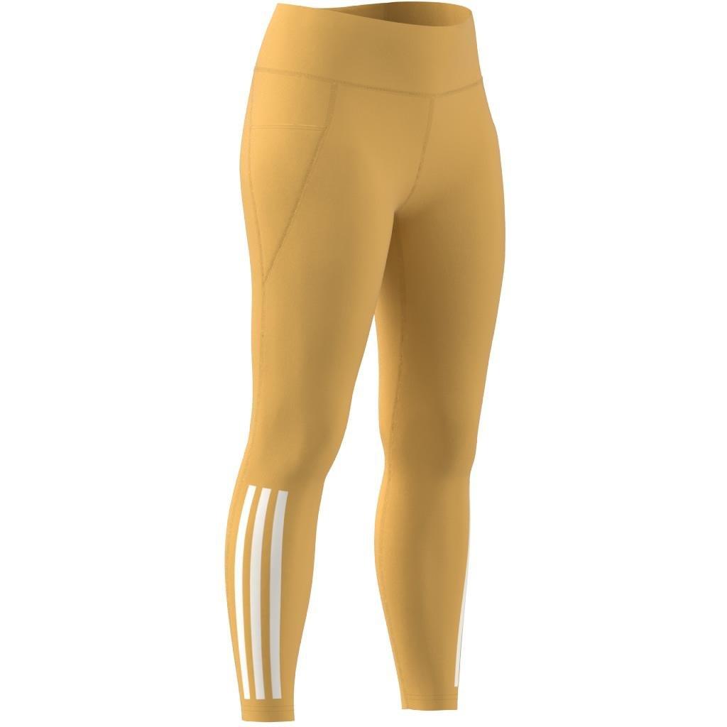 Daily Run 3-Stripes 7/8 Leggings, Yellow, A901_ONE, large image number 7