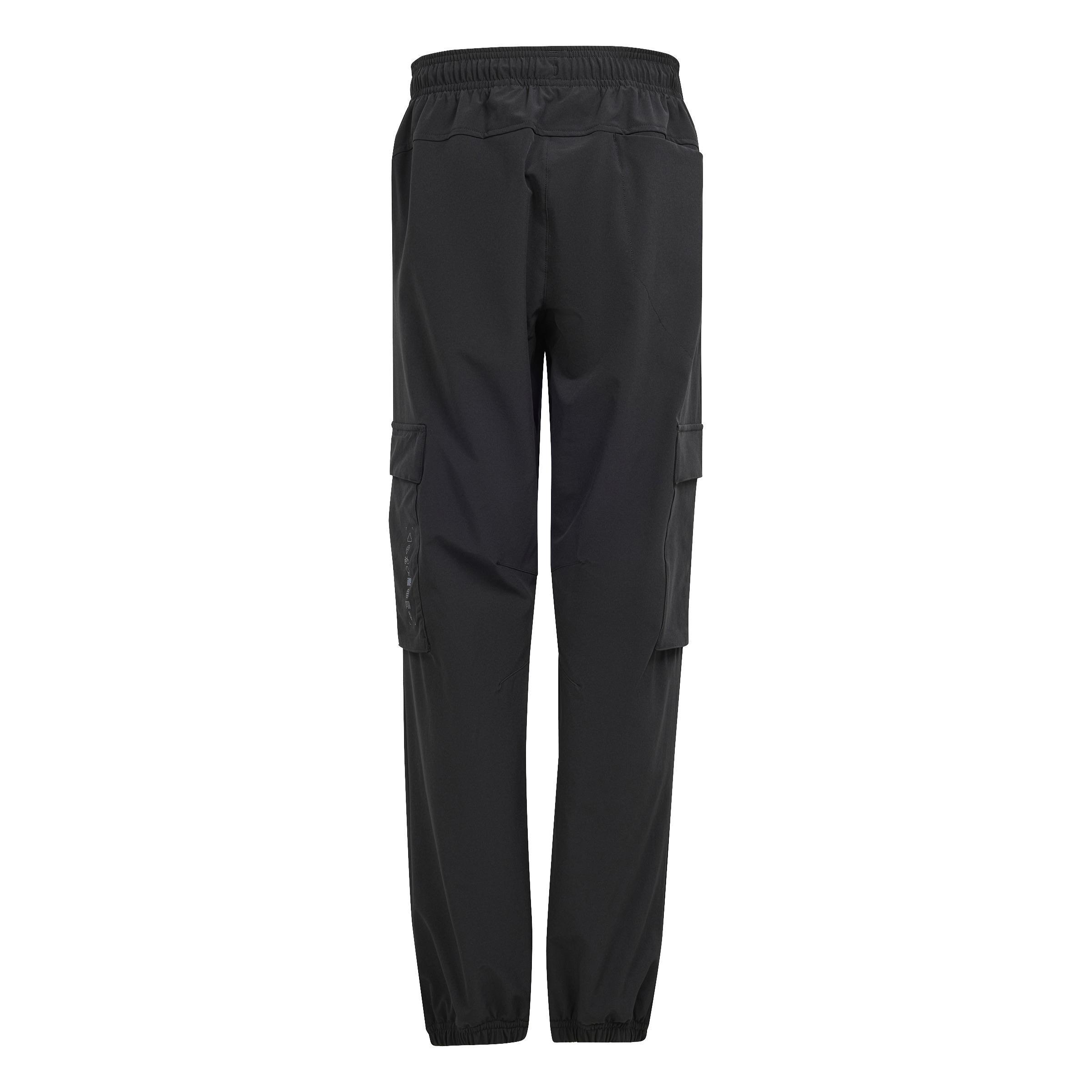 Unisex Kids City Escape Casual Cargo Tracksuit Bottoms, Black, A901_ONE, large image number 2