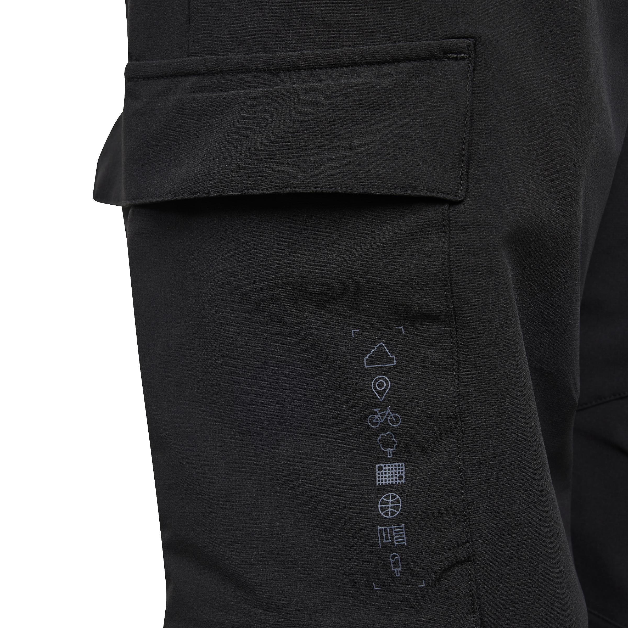 Unisex Kids City Escape Casual Cargo Tracksuit Bottoms, Black, A901_ONE, large image number 4
