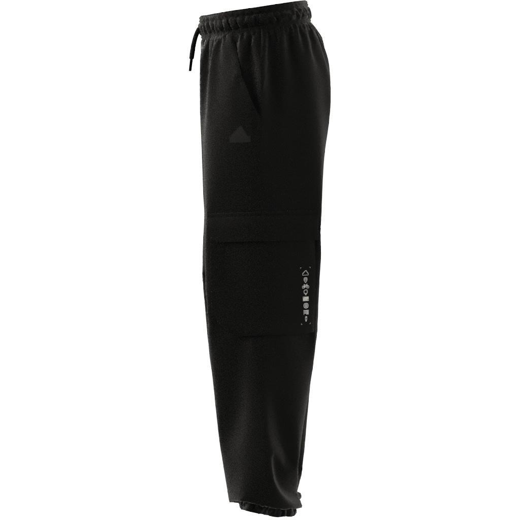 Unisex Kids City Escape Casual Cargo Tracksuit Bottoms, Black, A901_ONE, large image number 6