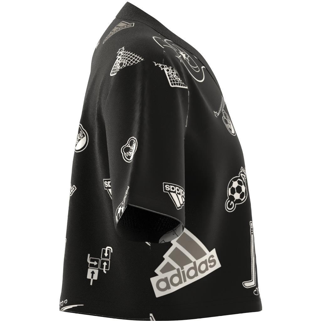 Kids Brand Love Crop T-Shirt, Black, A901_ONE, large image number 6