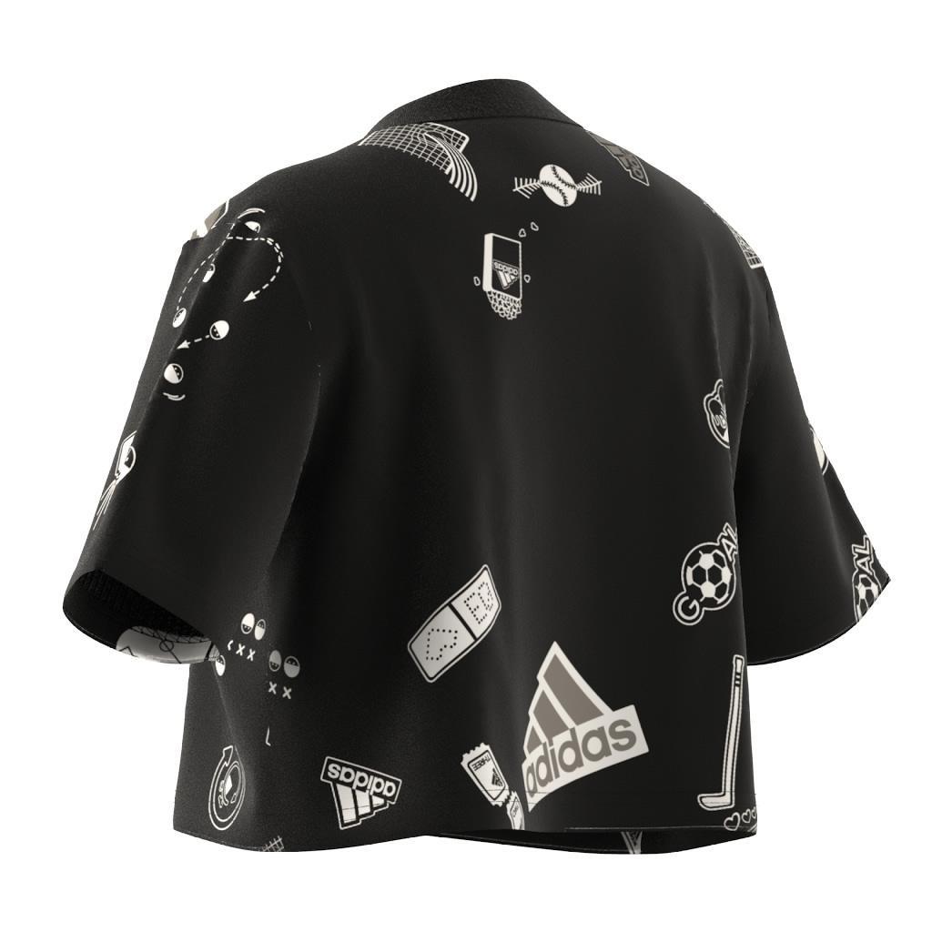 Kids Brand Love Crop T-Shirt, Black, A901_ONE, large image number 8