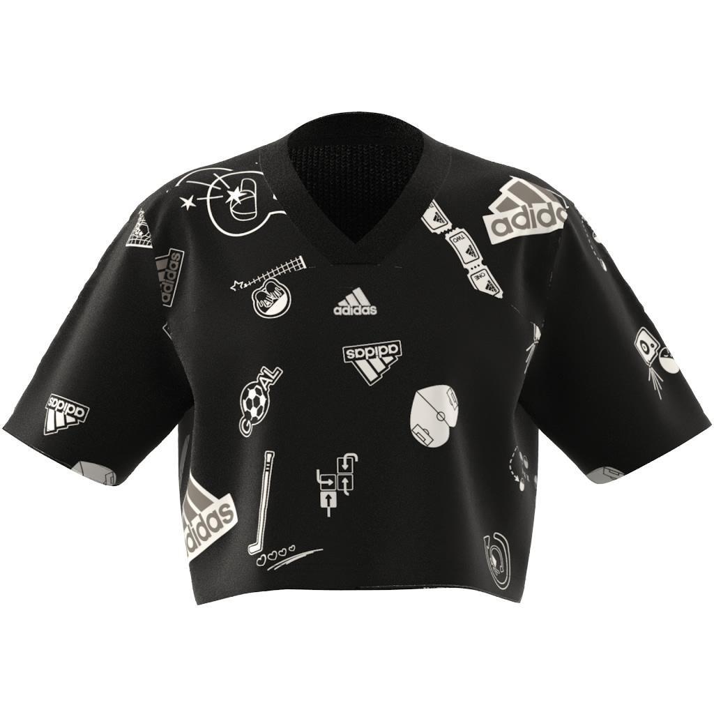 Kids Brand Love Crop T-Shirt, Black, A901_ONE, large image number 9