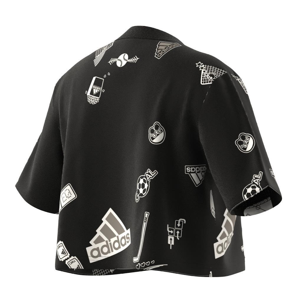 Kids Brand Love Crop T-Shirt, Black, A901_ONE, large image number 13