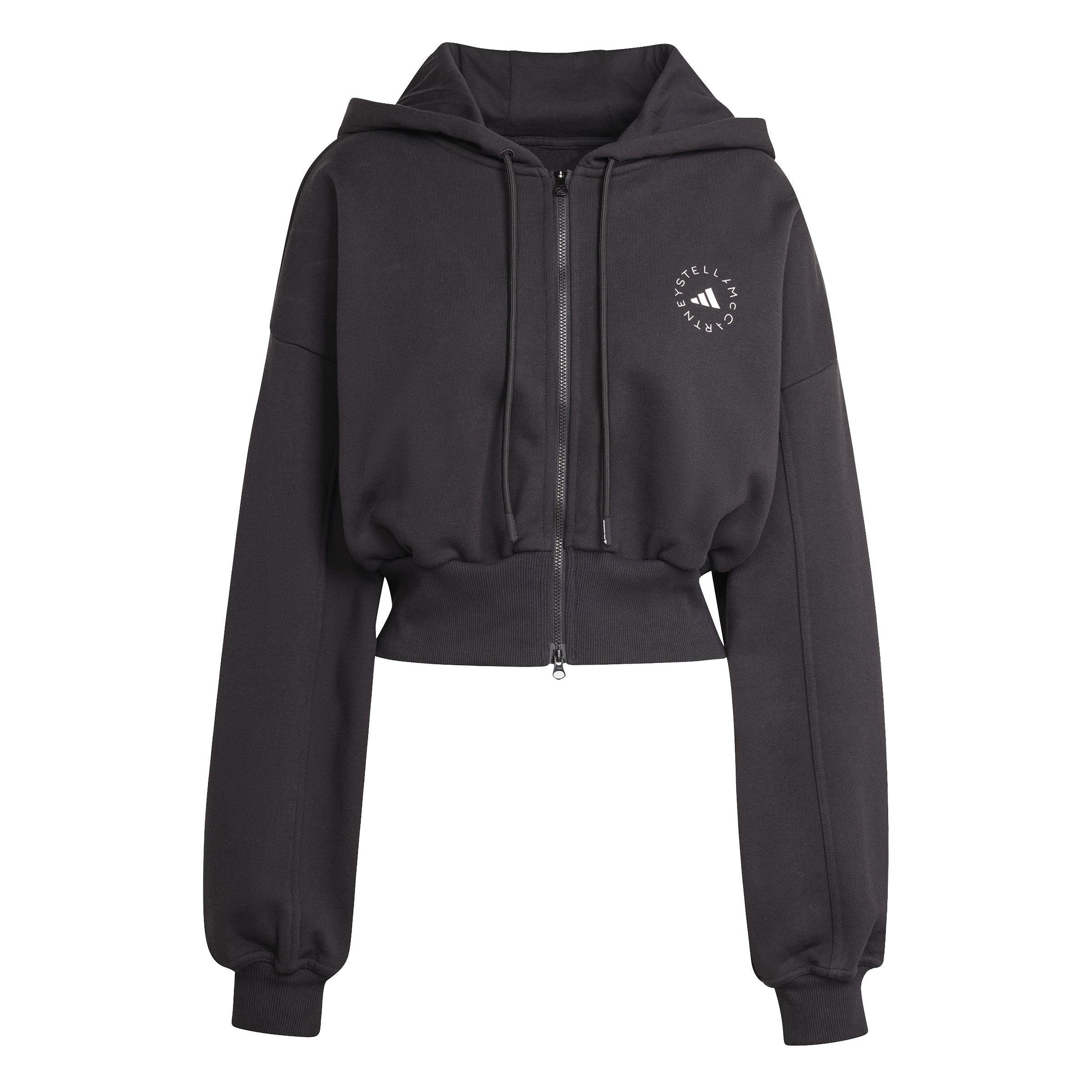 adidas by Stella McCartney Sportswear Cropped Hoodie, Black, A901_ONE, large image number 0