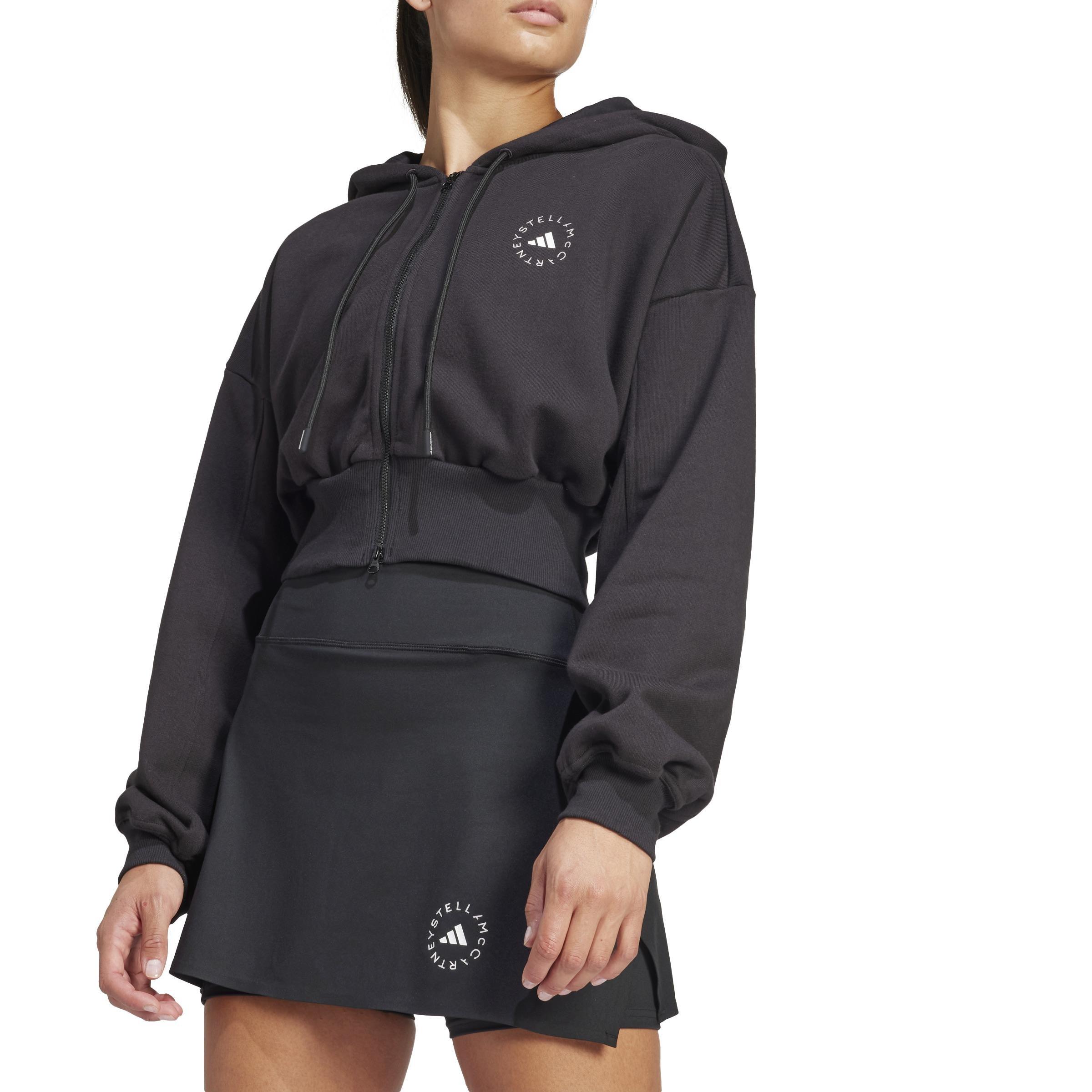 adidas by Stella McCartney Sportswear Cropped Hoodie, Black, A901_ONE, large image number 1