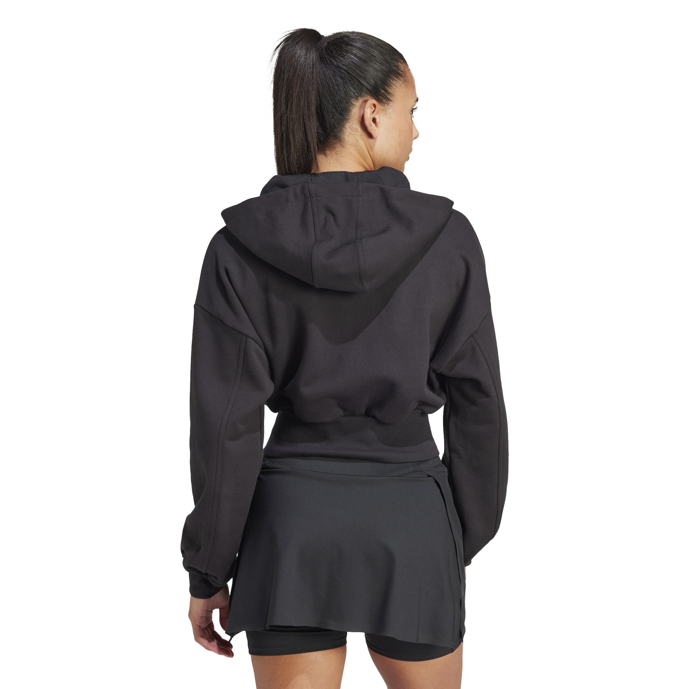 adidas by Stella McCartney Sportswear Cropped Hoodie, Black, A901_ONE, large image number 3
