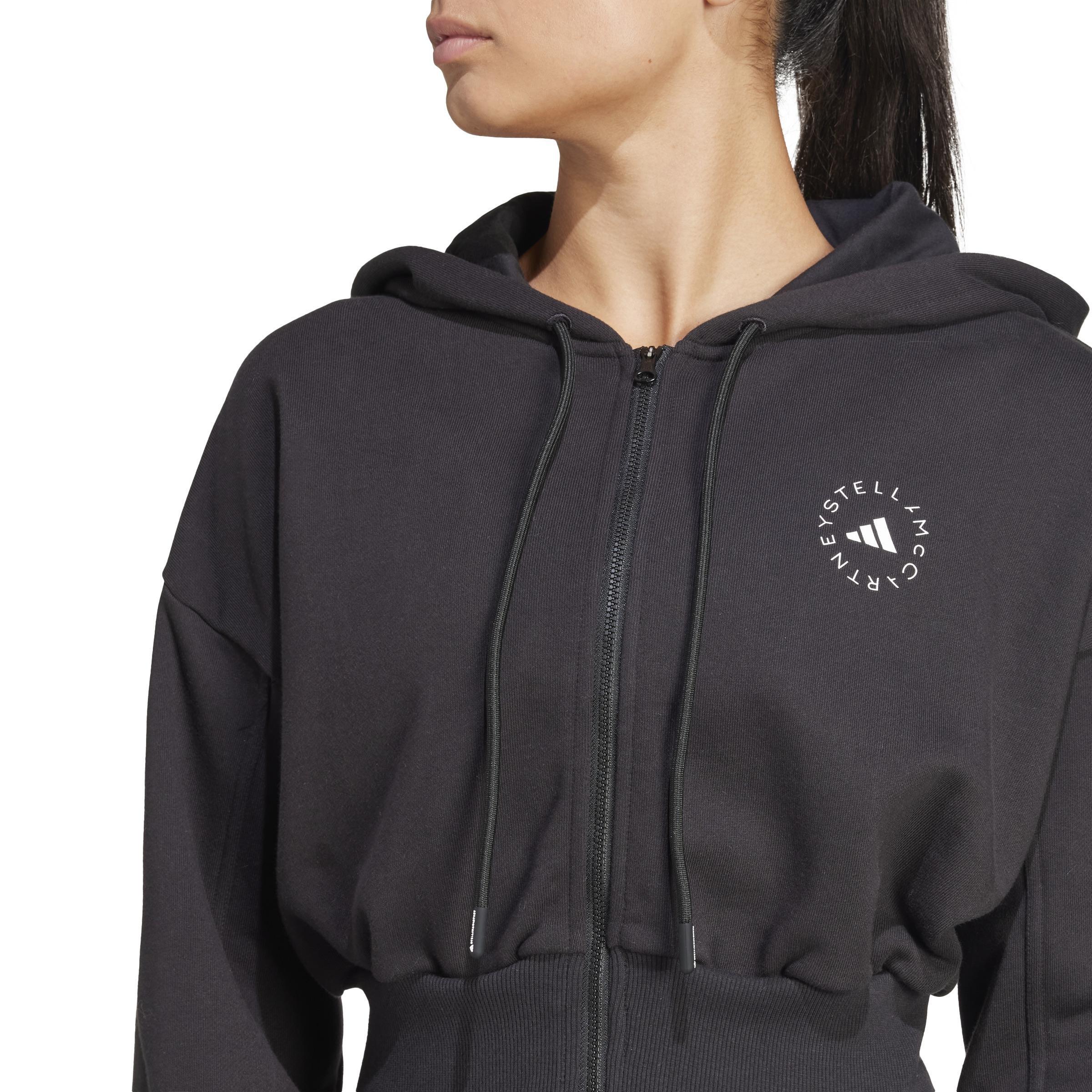 adidas by Stella McCartney Sportswear Cropped Hoodie, Black, A901_ONE, large image number 5