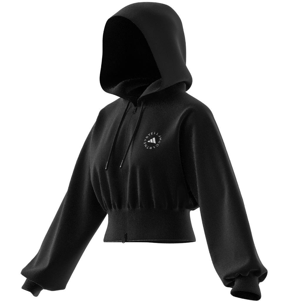 adidas by Stella McCartney Sportswear Cropped Hoodie, Black, A901_ONE, large image number 8