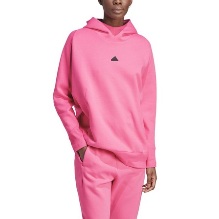Women Adidas Z.N.E. Overhead Hoodie, Pink, A901_ONE, large image number 2