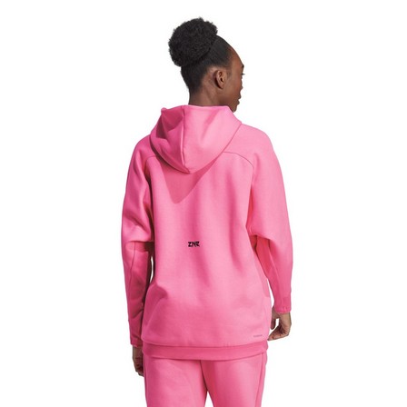 Women Adidas Z.N.E. Overhead Hoodie, Pink, A901_ONE, large image number 3