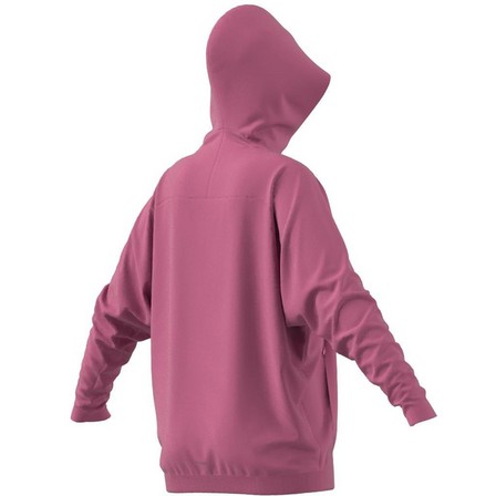 Women Adidas Z.N.E. Overhead Hoodie, Pink, A901_ONE, large image number 10
