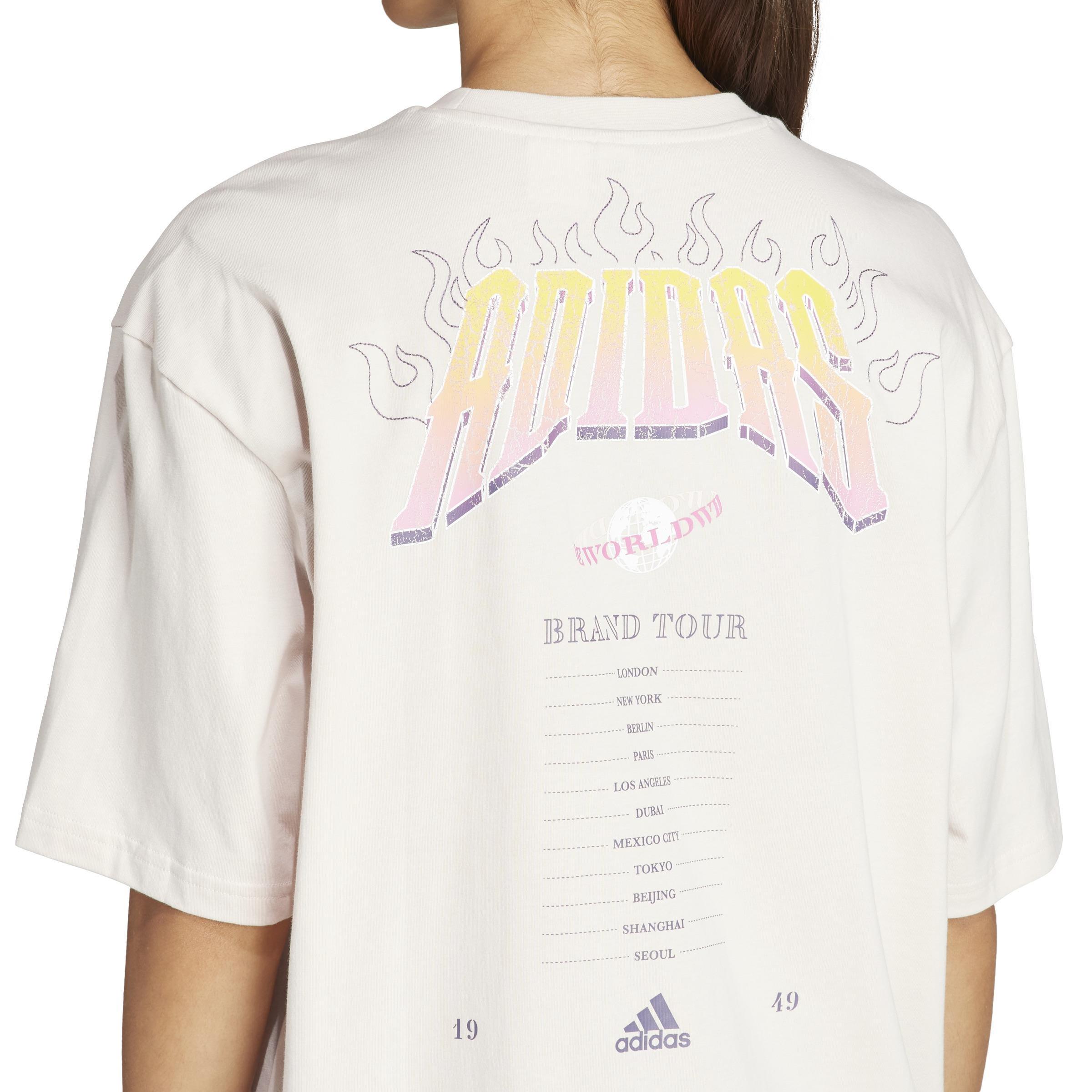 Band Merch Graphic Boyfriend T-Shirt, Pink, , large image number 5