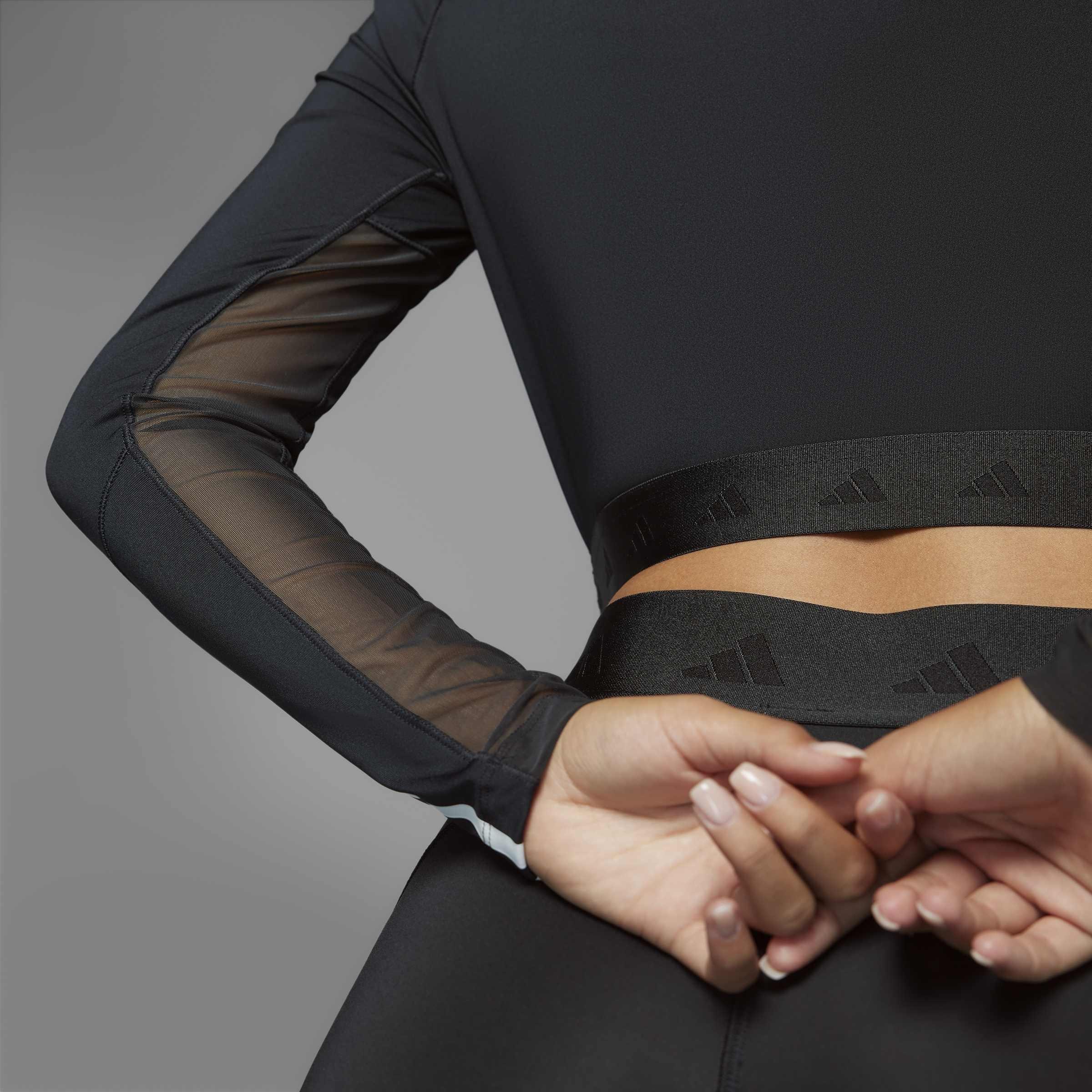 Hyperglam Training Crop Long-Sleeve Top, Multicolour, A901_ONE, large image number 8