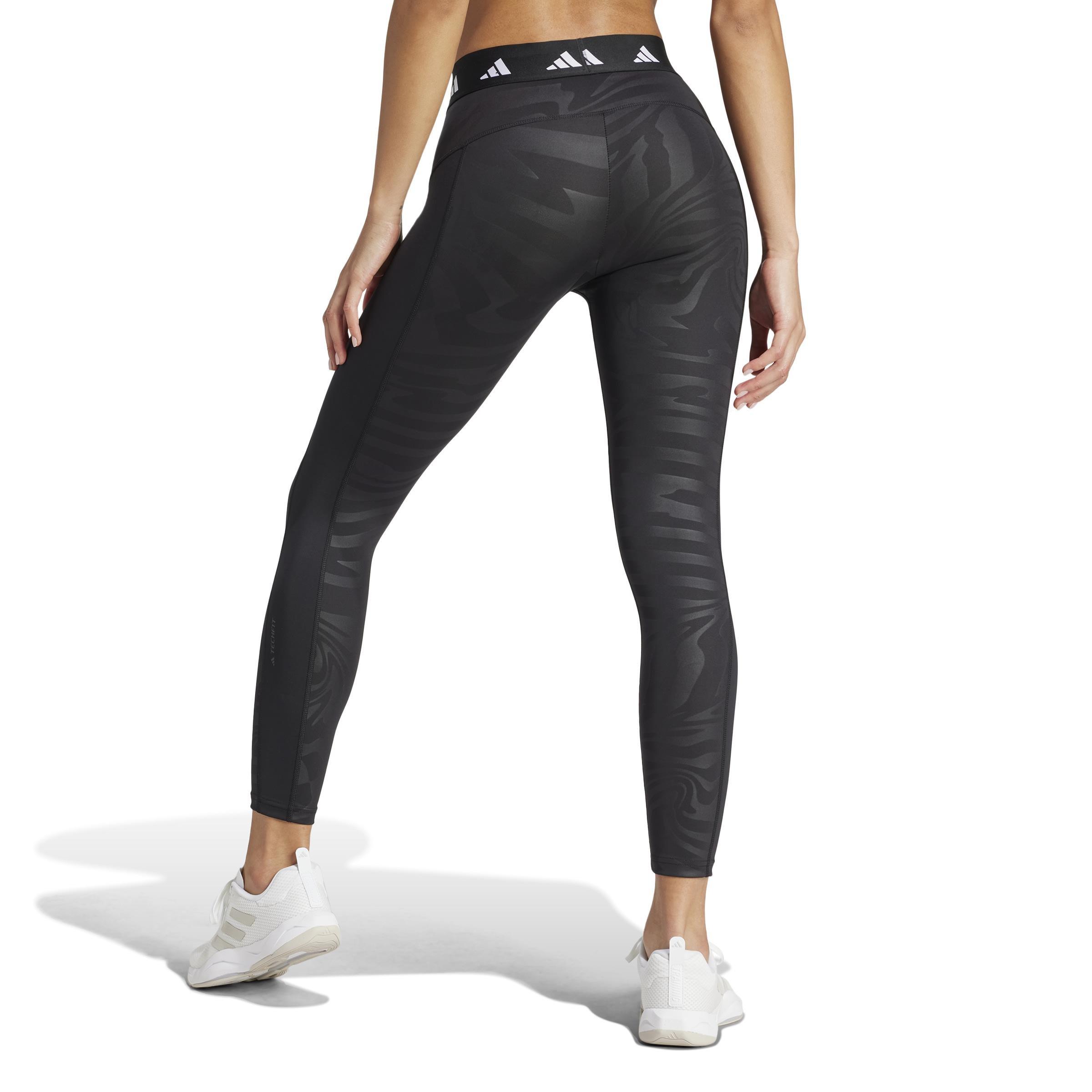 Techfit Printed 7/8 Leggings, Black, A901_ONE, large image number 2