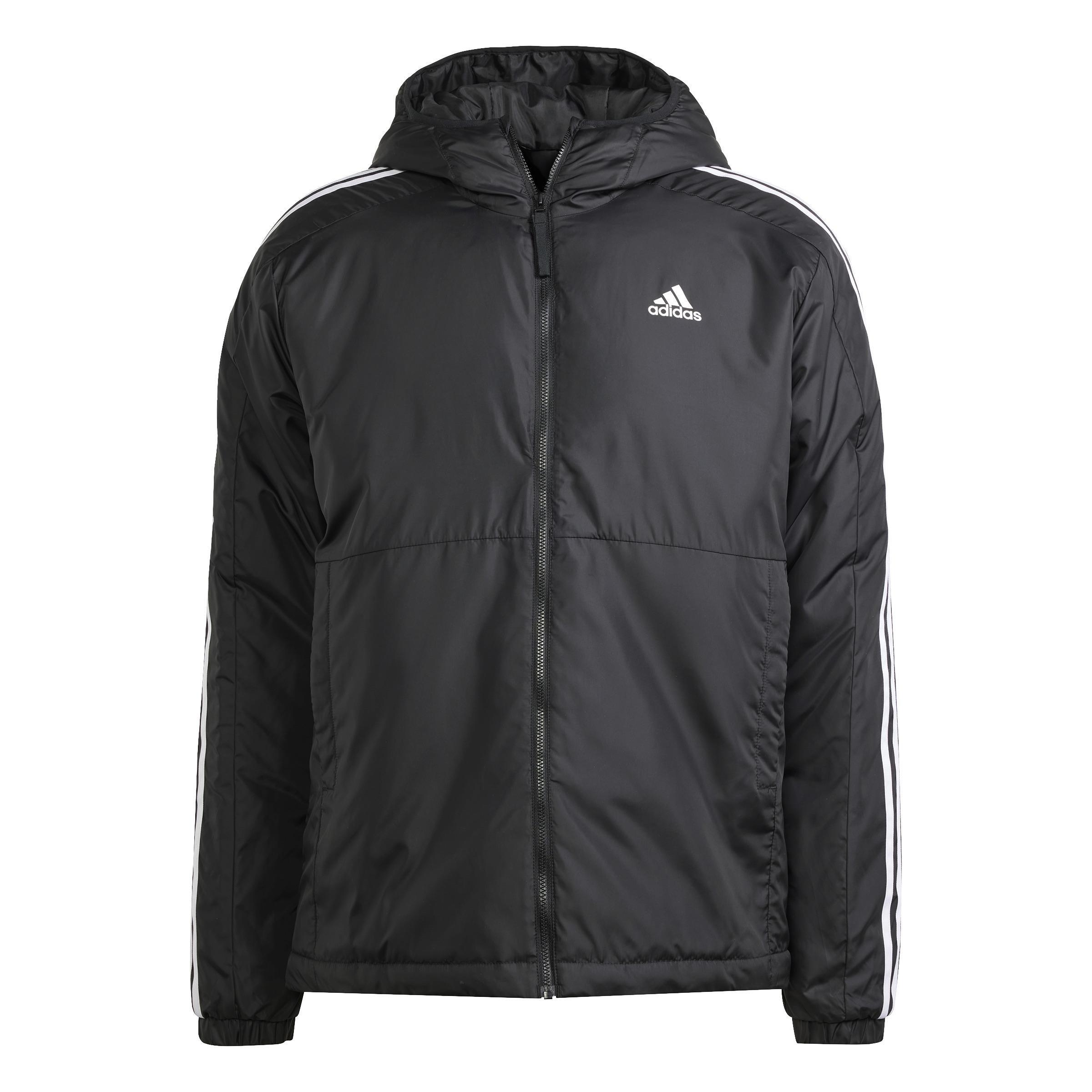 Essentials 3-Stripes Insulated Hooded Jacket, Black, A901_ONE, large image number 1