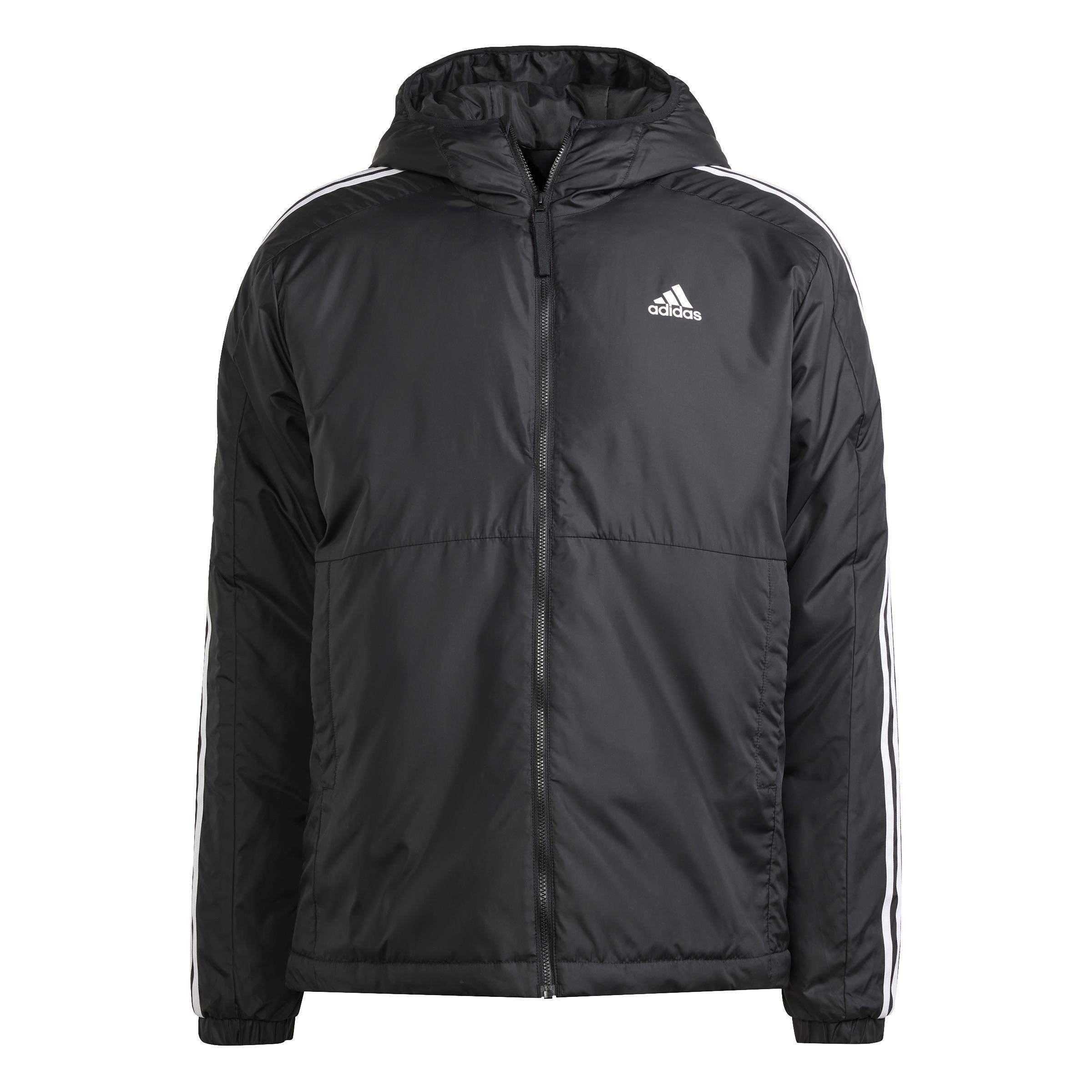 Essentials 3-Stripes Insulated Hooded Jacket, Black, A901_ONE, large image number 2