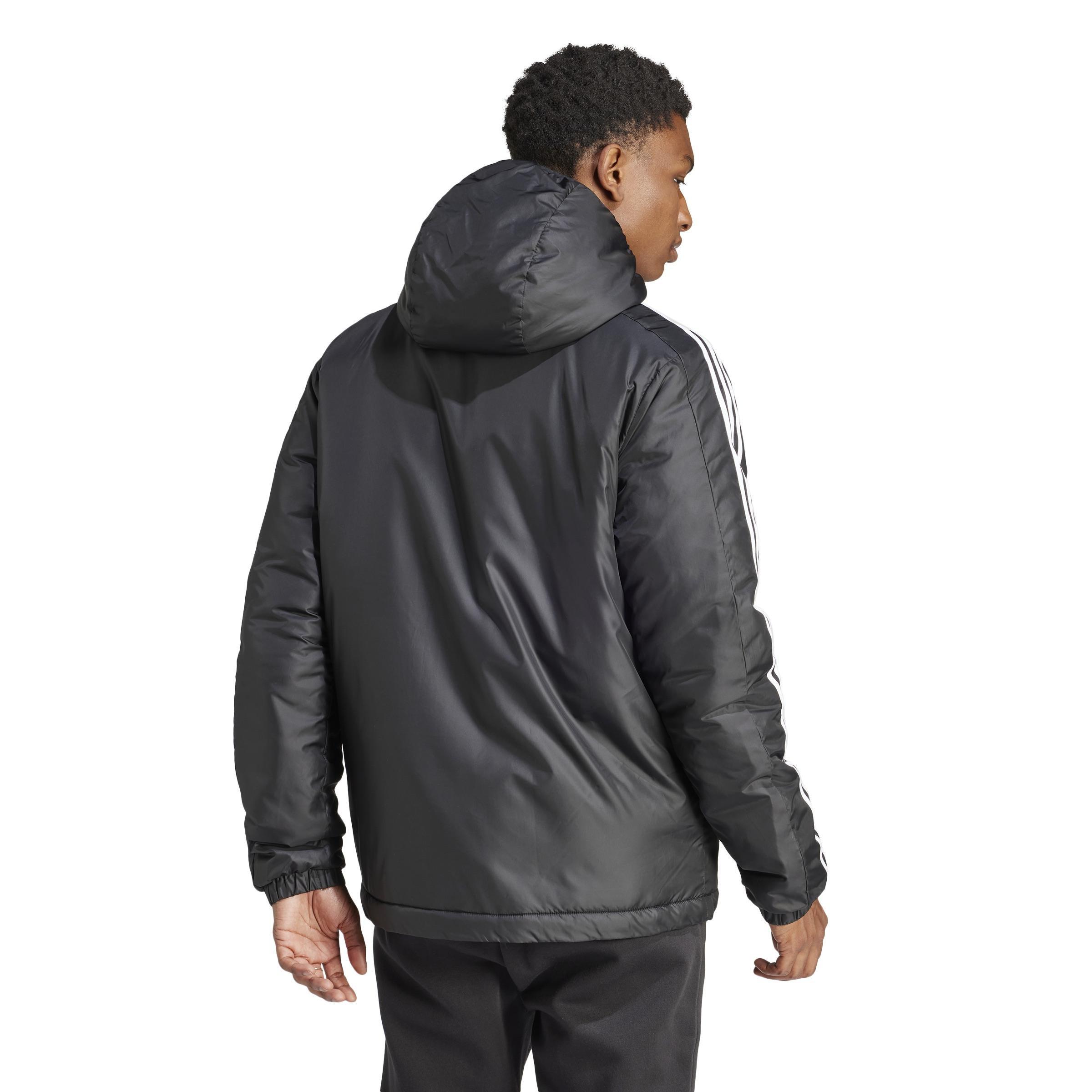 Essentials 3-Stripes Insulated Hooded Jacket, Black, A901_ONE, large image number 3