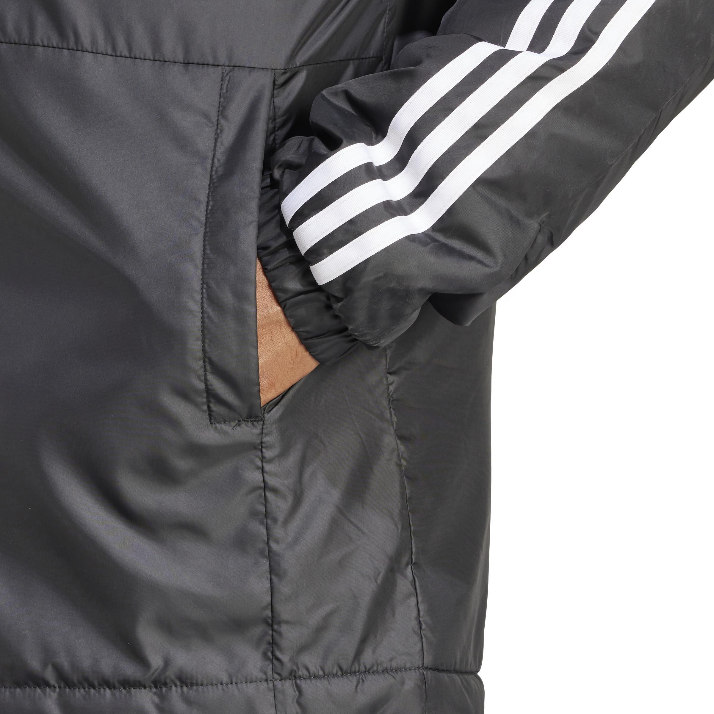 Essentials 3-Stripes Insulated Hooded Jacket, Black, A901_ONE, large image number 4