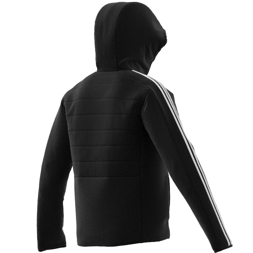 Essentials 3-Stripes Insulated Hooded Hybrid Jacket, Black, , large image number 1