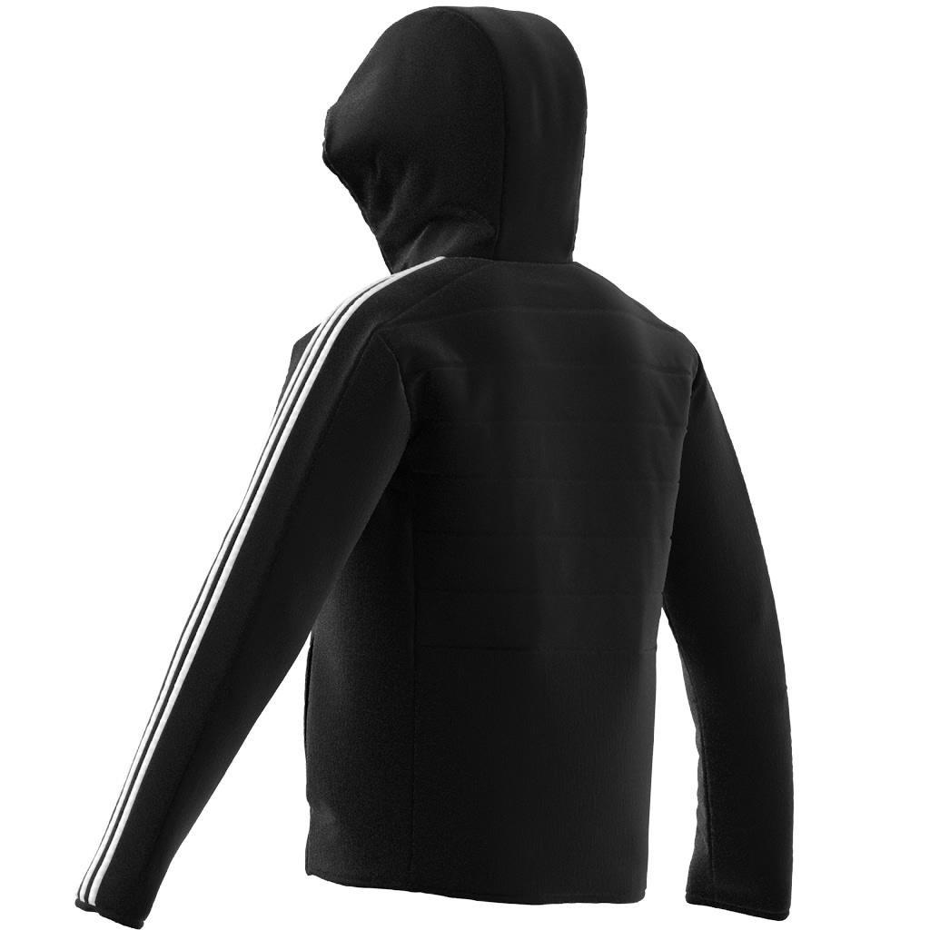 Essentials 3-Stripes Insulated Hooded Hybrid Jacket, Black, , large image number 3