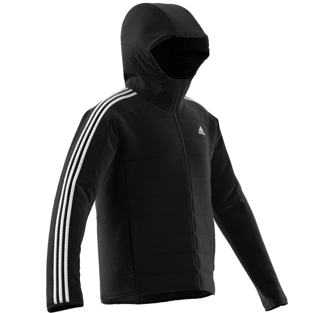 Essentials 3-Stripes Insulated Hooded Hybrid Jacket, Black, , large image number 7