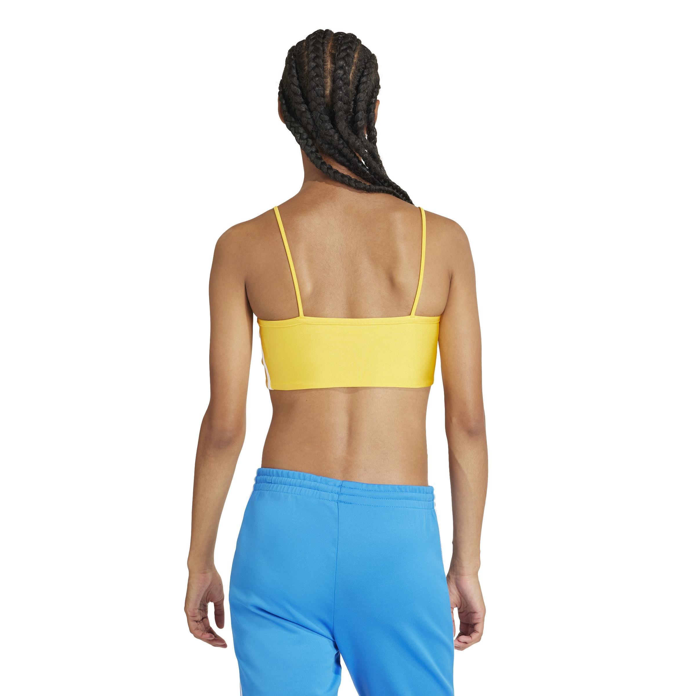 3-Stripes Sports Bra Long-Sleeve Top, Yellow, A901_ONE, large image number 3