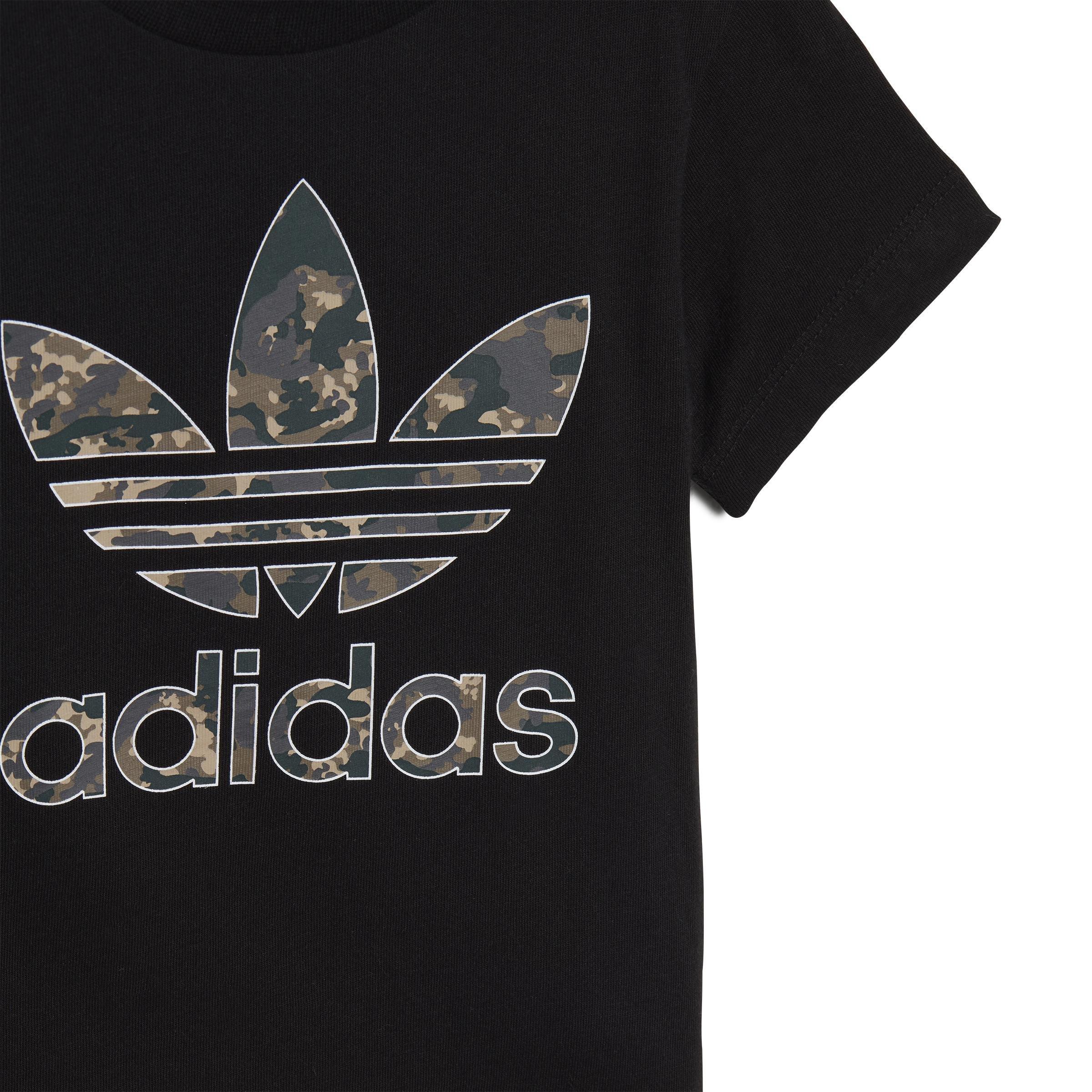 Unisex Kids Camo Shorts And Tee Set, Black, , large image number 4