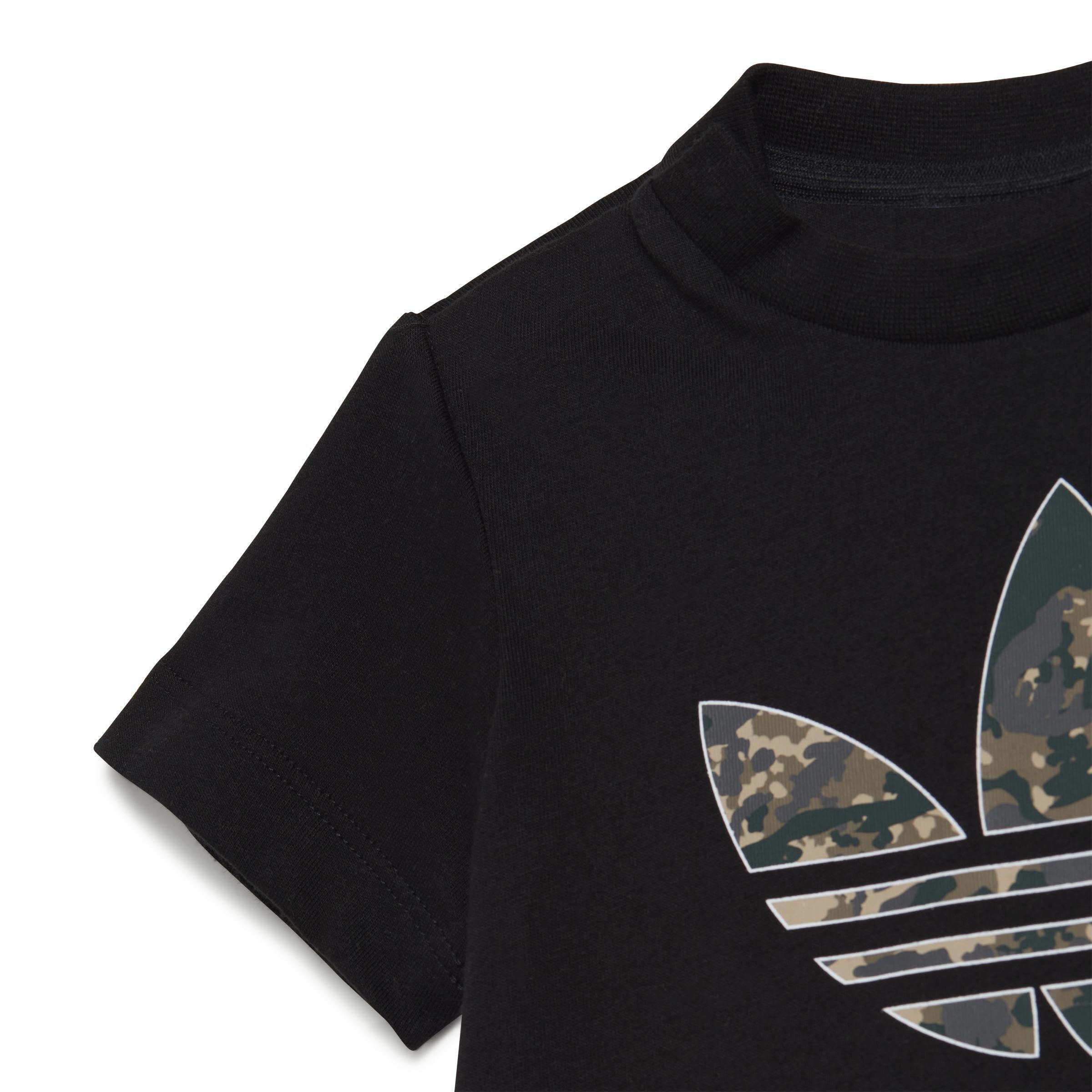 Unisex Kids Camo Shorts And Tee Set, Black, , large image number 6