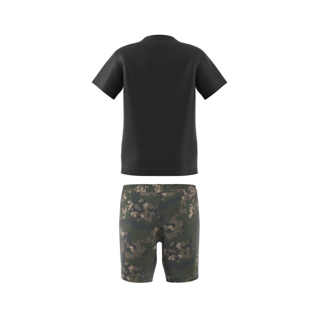 Unisex Kids Camo Shorts And Tee Set, Black, , large image number 7