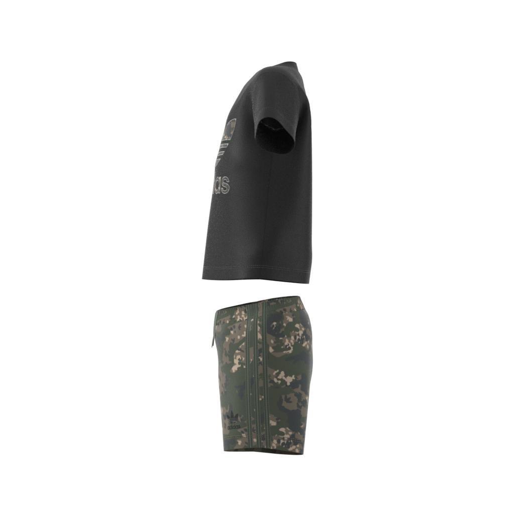 Unisex Kids Camo Shorts And Tee Set, Black, , large image number 10