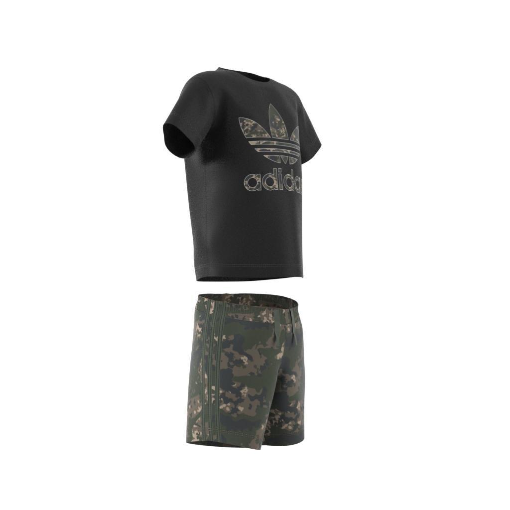 Unisex Kids Camo Shorts And Tee Set, Black, , large image number 11