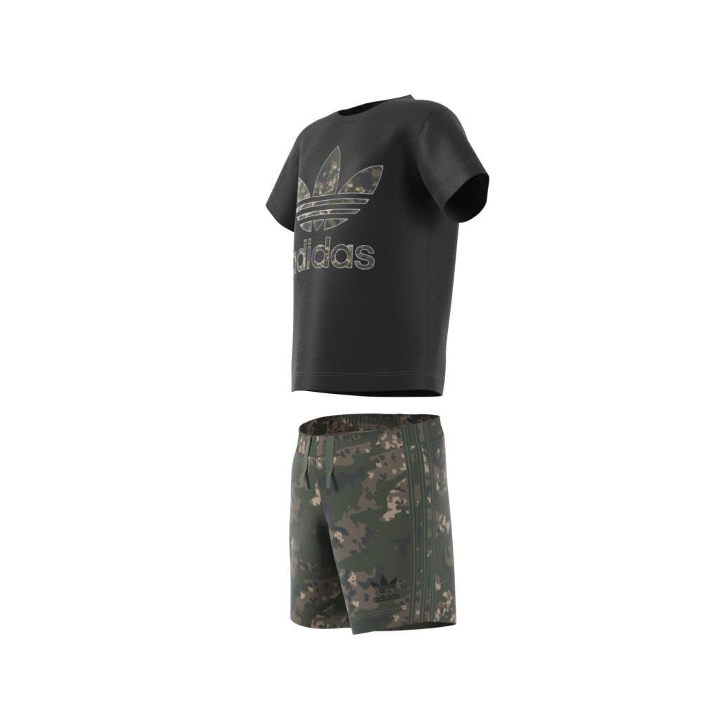 Unisex Kids Camo Shorts And Tee Set, Black, , large image number 12
