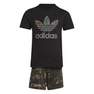 Kids Unisex Camo Shorts And Tee Set, Black, A901_ONE, thumbnail image number 0