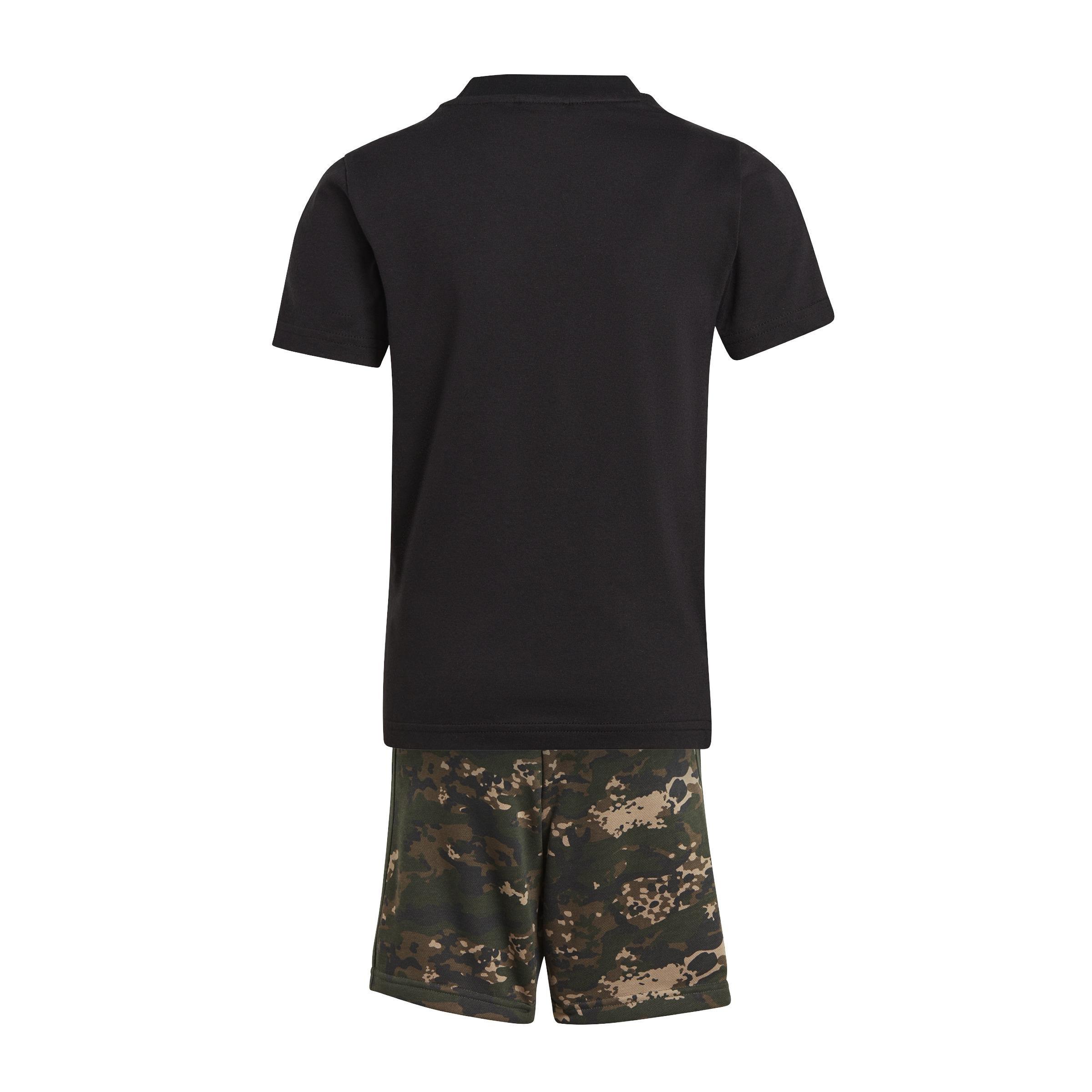 Unisex Kids Camo Shorts And Tee Set, Black, , large image number 1