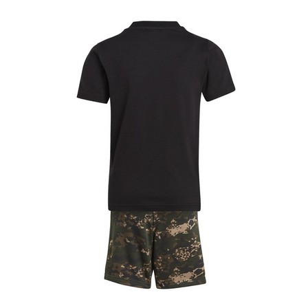 Kids Unisex Camo Shorts And Tee Set, Black, A901_ONE, large image number 1