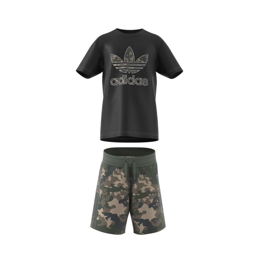 Unisex Kids Camo Shorts And Tee Set, Black, , large image number 7