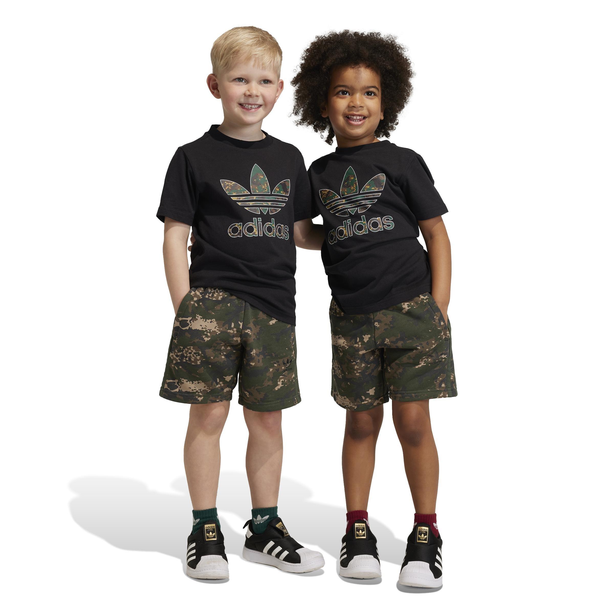 Unisex Camo Shorts And Tee Set, Black, A901_ONE, large image number 9