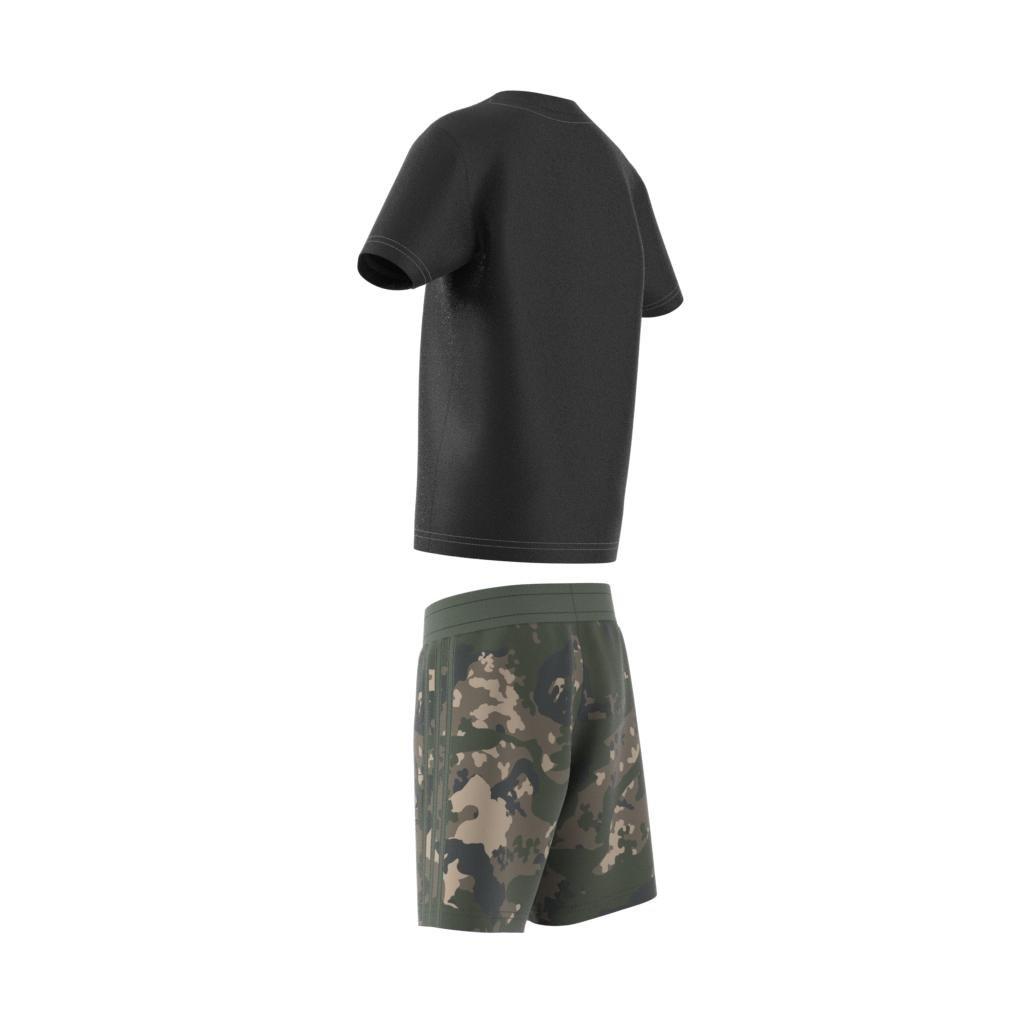 Unisex Kids Camo Shorts And Tee Set, Black, , large image number 10