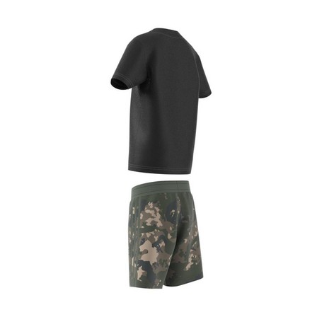 Kids Unisex Camo Shorts And Tee Set, Black, A901_ONE, large image number 10