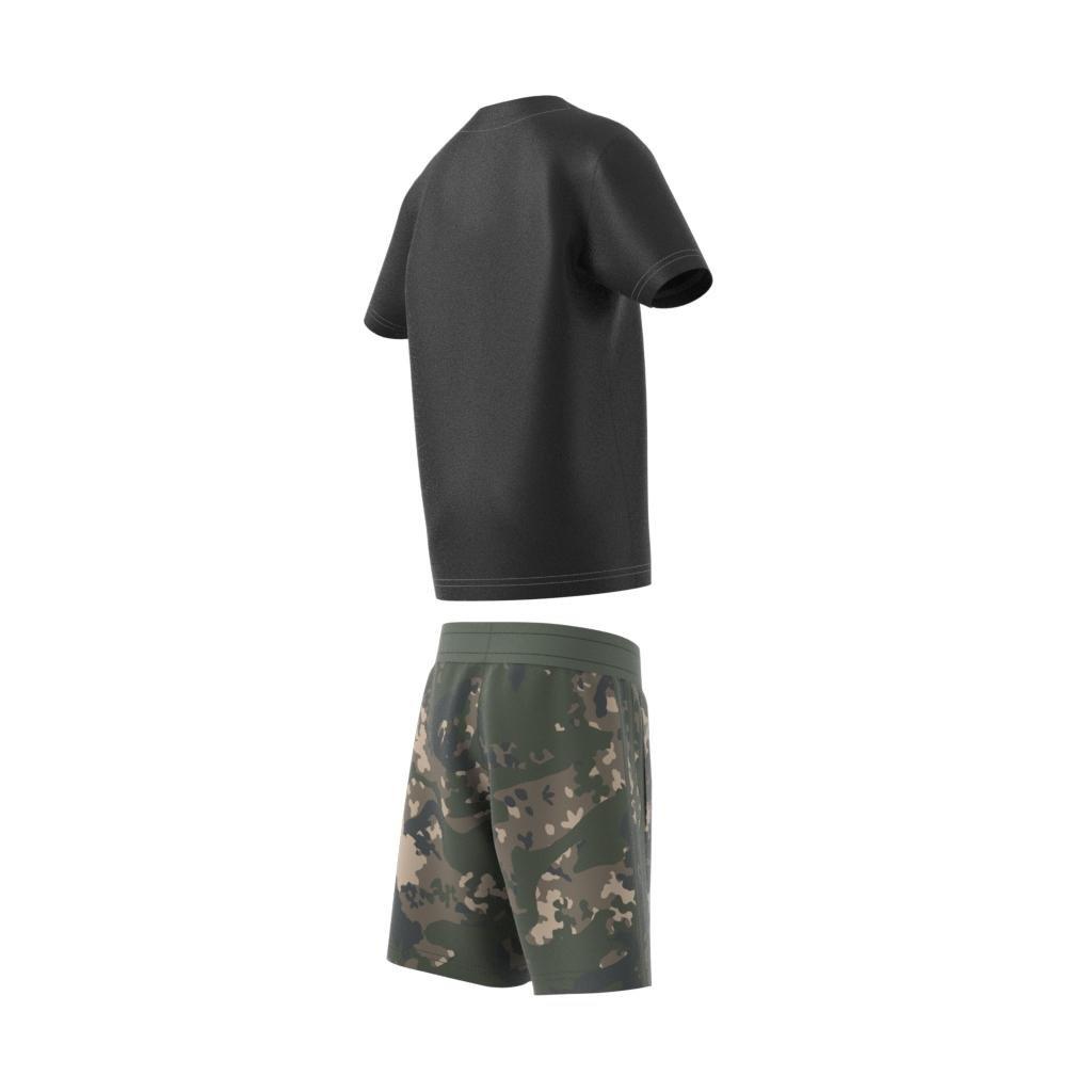 Unisex Kids Camo Shorts And Tee Set, Black, , large image number 11