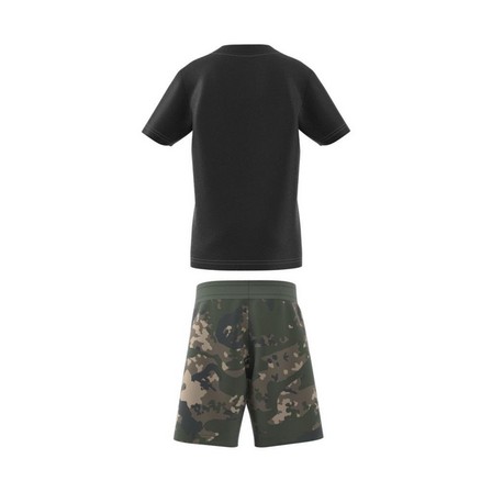 Kids Unisex Camo Shorts And Tee Set, Black, A901_ONE, large image number 12