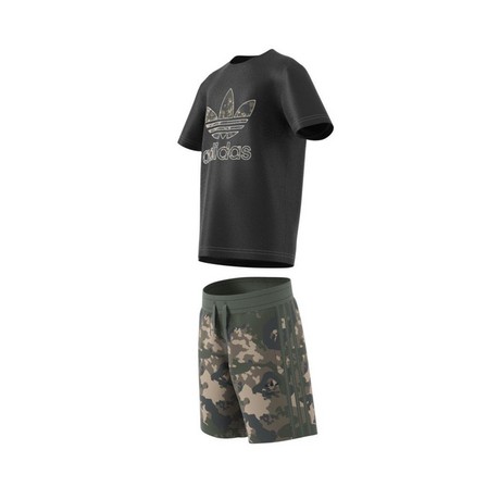 Kids Unisex Camo Shorts And Tee Set, Black, A901_ONE, large image number 14