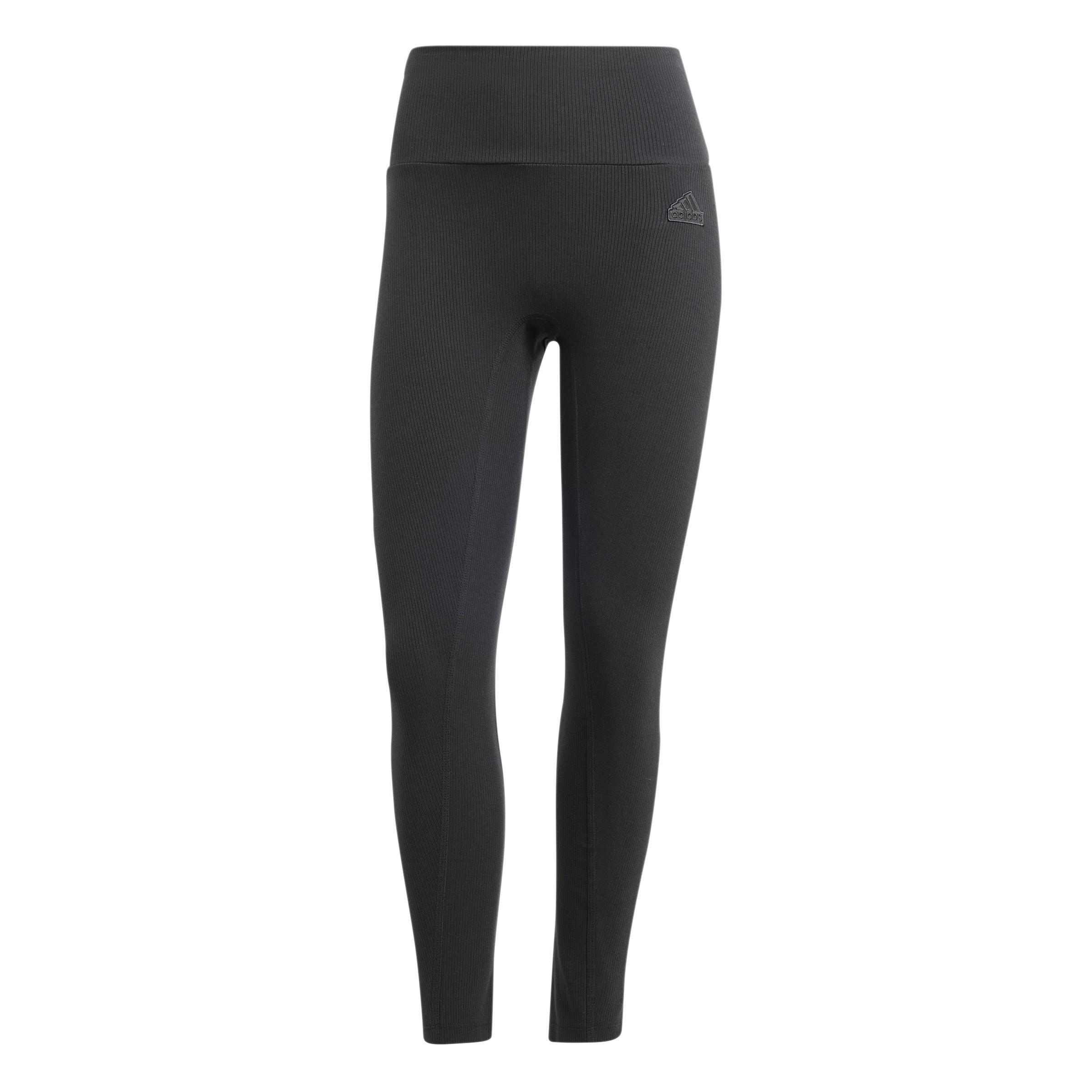 Lounge Ribbed High-Waist 7/8 Leggings, Black, A901_ONE, large image number 1
